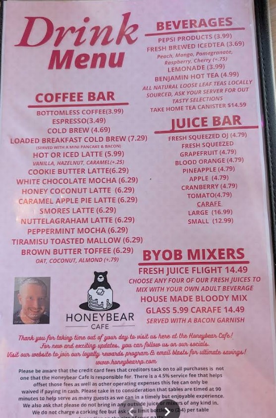 Honeybear Cafe Restaurant Menu | Brunch & Coffee in Chicago